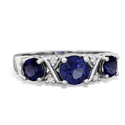 lab sapphire-sapphire timeless ring