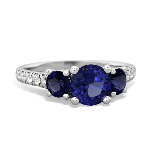 lab sapphire-sapphire trellis pave ring