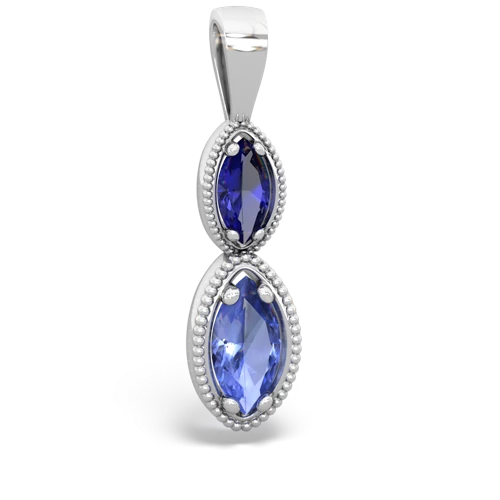 lab sapphire-tanzanite antique milgrain pendant