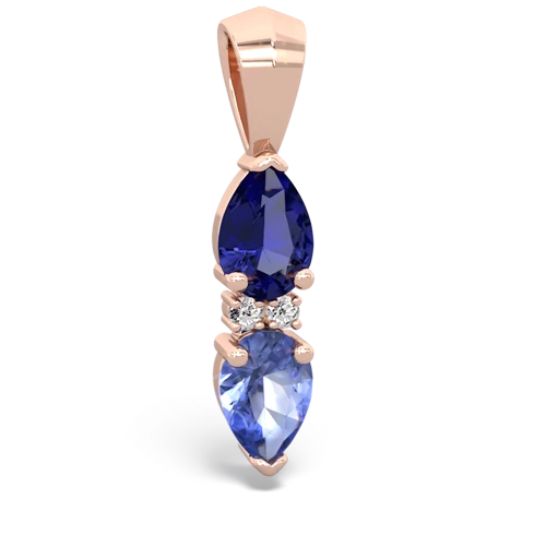 lab sapphire-tanzanite bowtie pendant