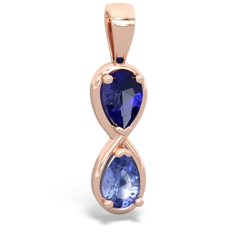 lab sapphire-tanzanite infinity pendant