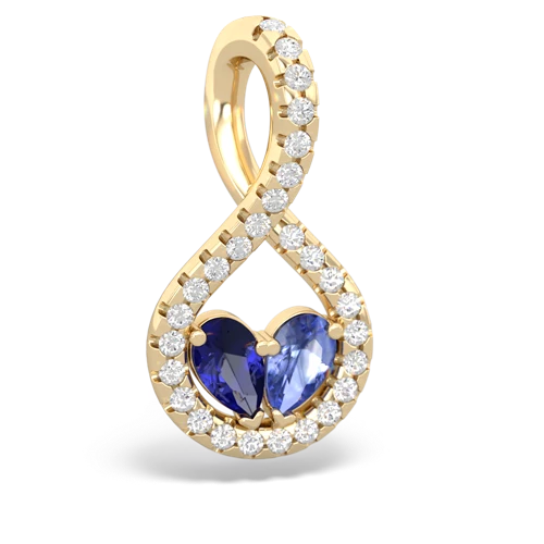 lab sapphire-tanzanite pave twist pendant