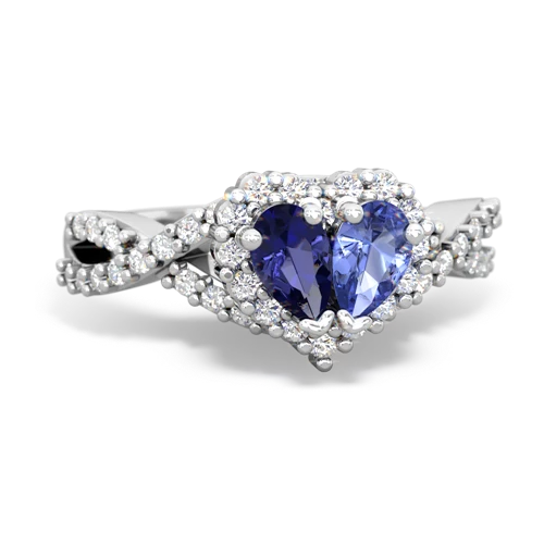 lab sapphire-tanzanite engagement ring