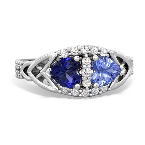 lab sapphire-tanzanite keepsake engagement ring