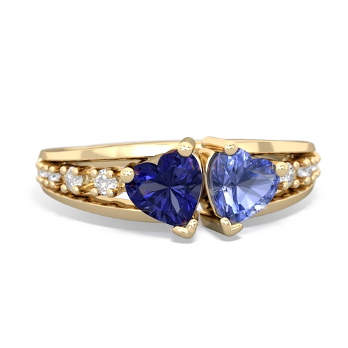 lab sapphire-tanzanite modern ring