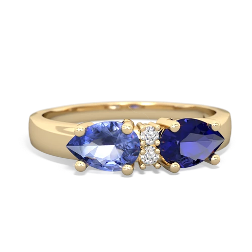 lab sapphire-tanzanite timeless ring