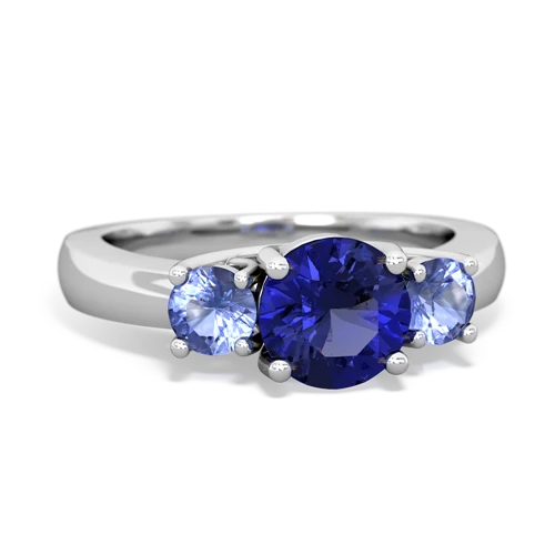 lab sapphire-tanzanite timeless ring