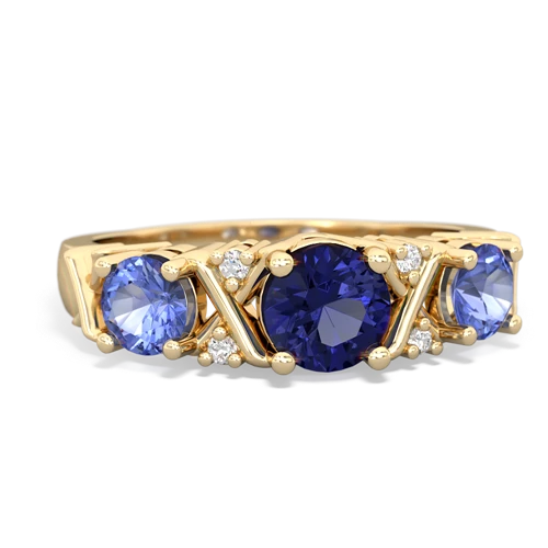 lab sapphire-tanzanite timeless ring