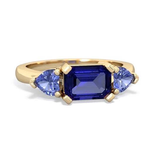 lab sapphire-tanzanite timeless ring