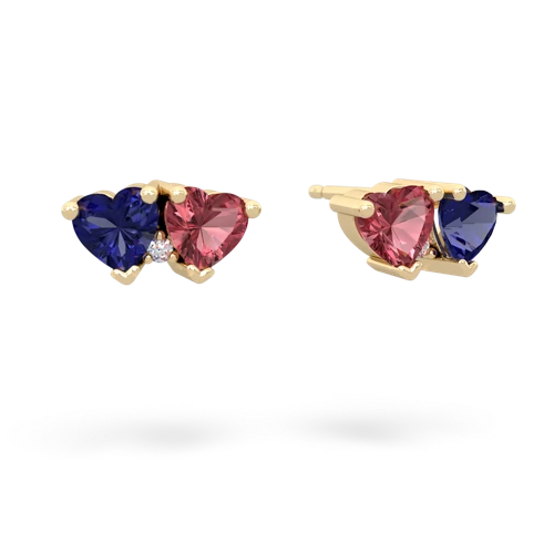 lab sapphire-tourmaline  earrings