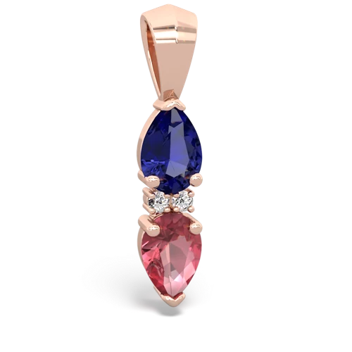 lab sapphire-tourmaline bowtie pendant