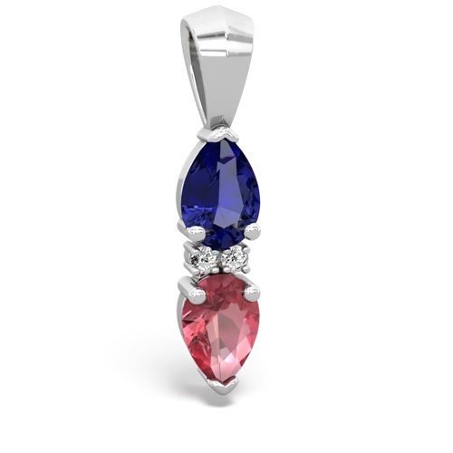 lab sapphire-tourmaline bowtie pendant