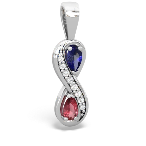 lab sapphire-tourmaline keepsake infinity pendant