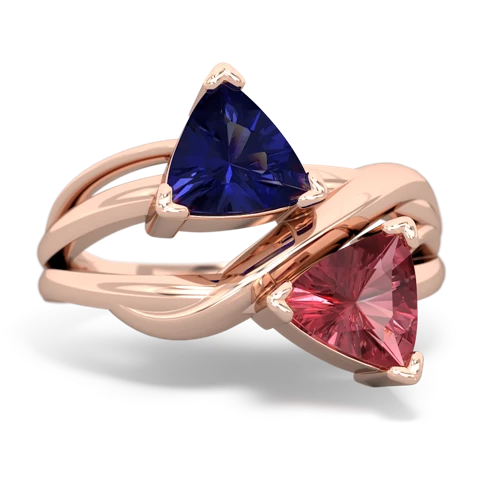 lab sapphire-tourmaline filligree ring