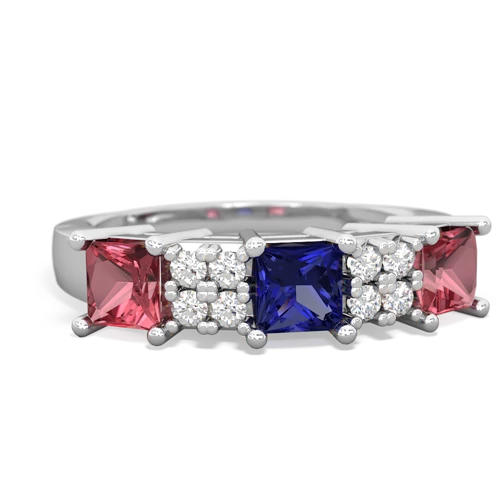 lab sapphire-tourmaline timeless ring