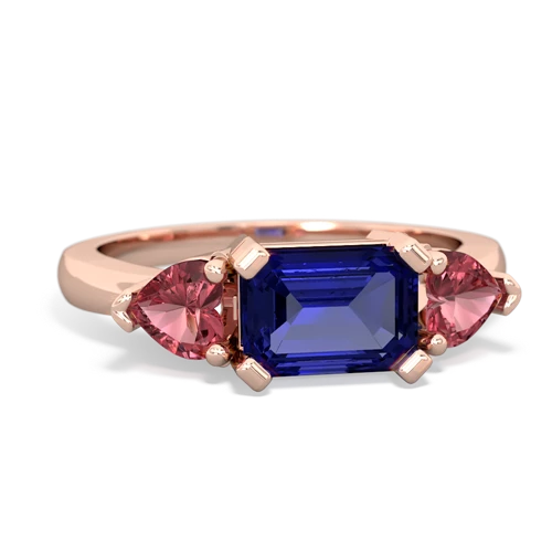 lab sapphire-tourmaline timeless ring