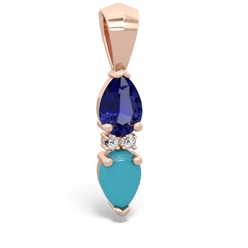 lab sapphire-turquoise bowtie pendant