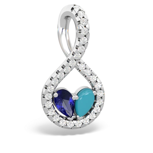 lab sapphire-turquoise pave twist pendant