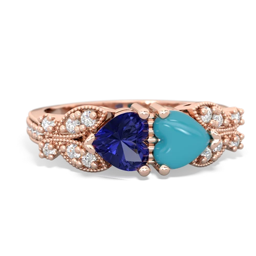 lab sapphire-turquoise keepsake butterfly ring