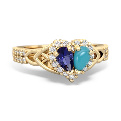 lab sapphire-turquoise keepsake engagement ring