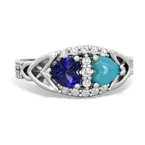 lab sapphire-turquoise keepsake engagement ring