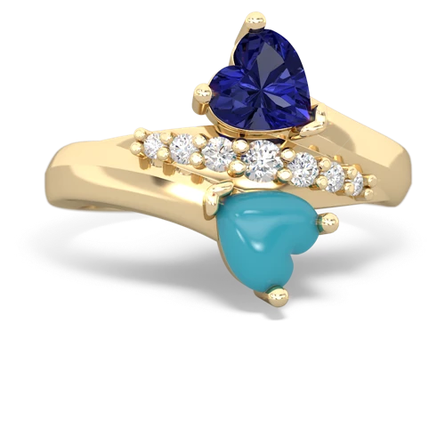 lab sapphire-turquoise modern ring