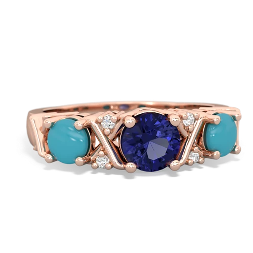 lab sapphire-turquoise timeless ring