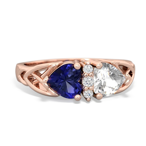 lab sapphire-white topaz celtic ring