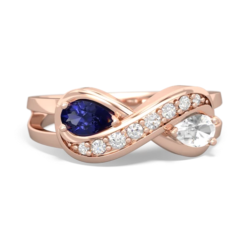 lab sapphire-white topaz diamond infinity ring