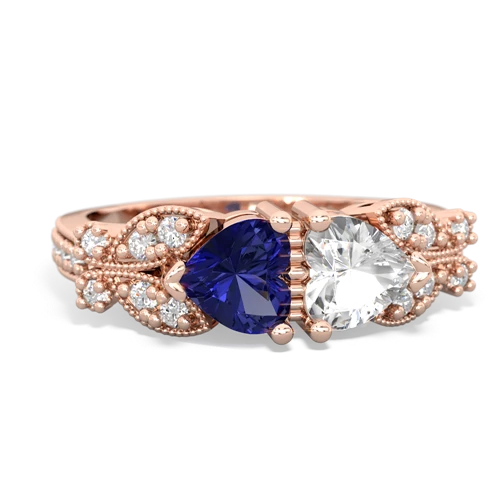 lab sapphire-white topaz keepsake butterfly ring