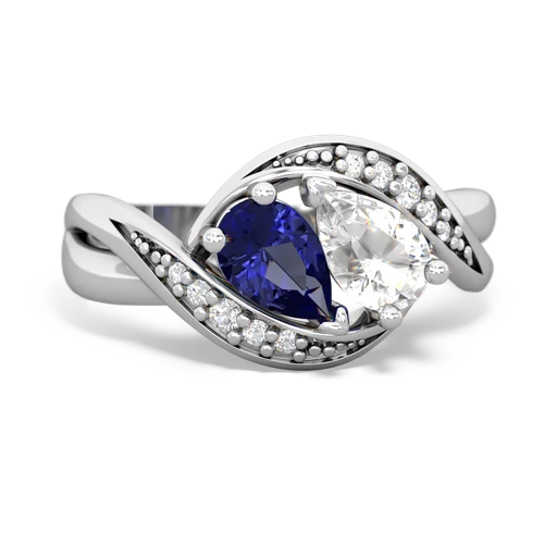 lab sapphire-white topaz keepsake curls ring