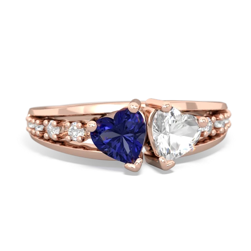 lab sapphire-white topaz modern ring