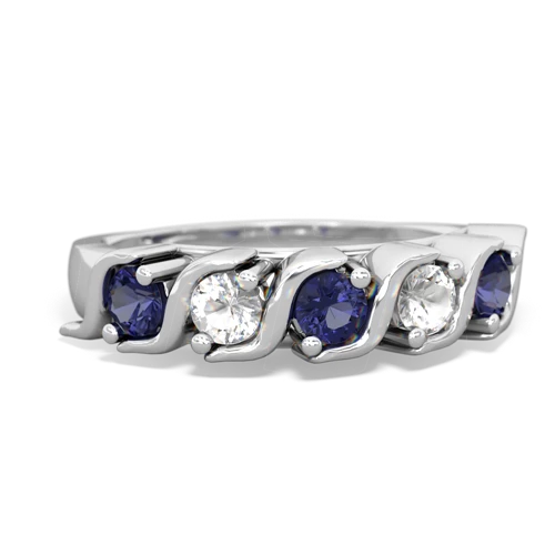 lab sapphire-white topaz timeless ring