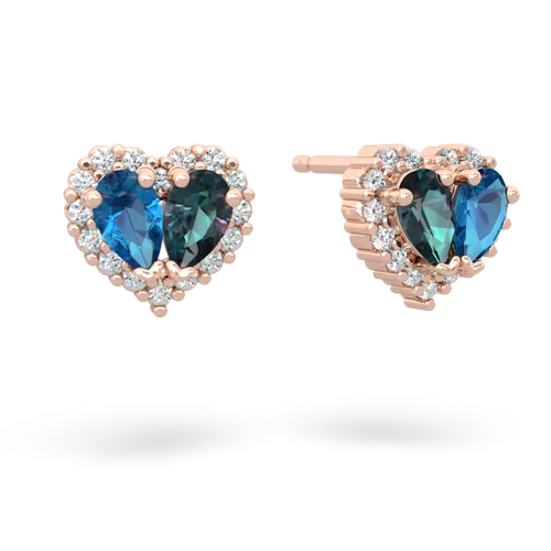 london topaz-alexandrite halo-heart earrings