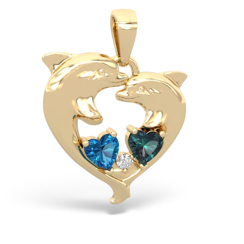 london topaz-alexandrite dolphins pendant