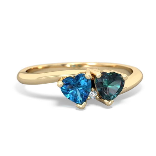 london topaz-alexandrite sweethearts promise ring