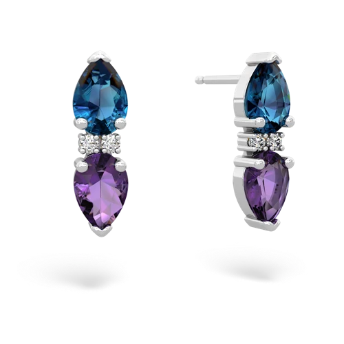 london topaz-amethyst bowtie earrings