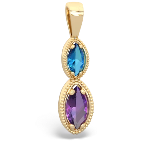 london topaz-amethyst antique milgrain pendant