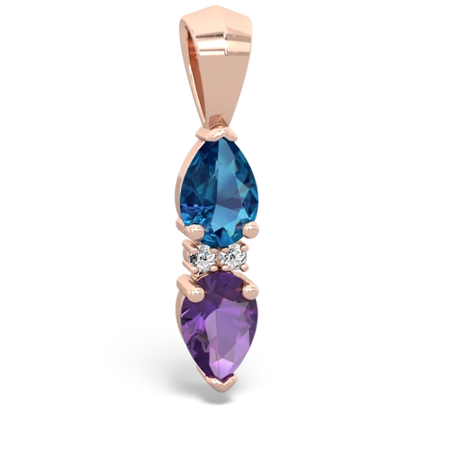 london topaz-amethyst bowtie pendant