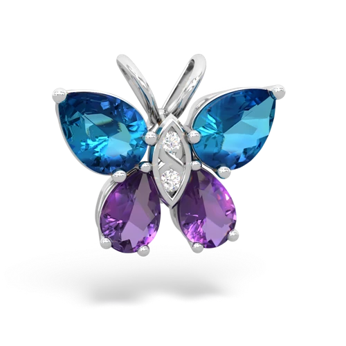 london topaz-amethyst butterfly pendant