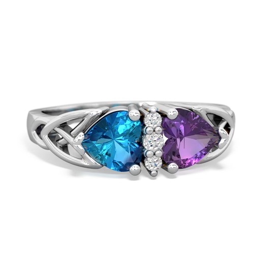 london topaz-amethyst celtic ring