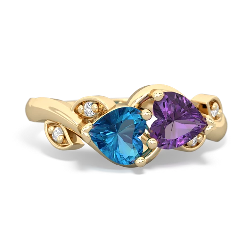 london topaz-amethyst floral keepsake ring