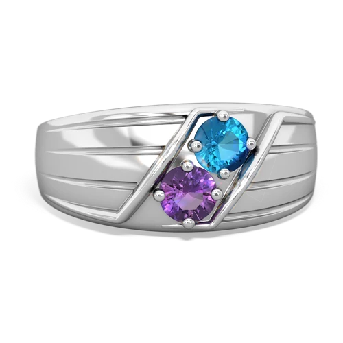 london topaz-amethyst mens ring