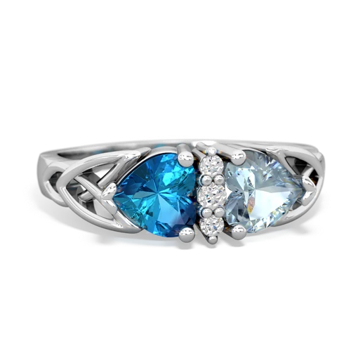 london topaz-aquamarine celtic ring