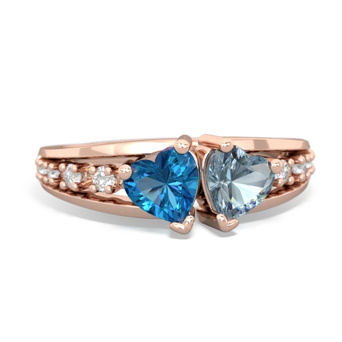 london topaz-aquamarine modern ring