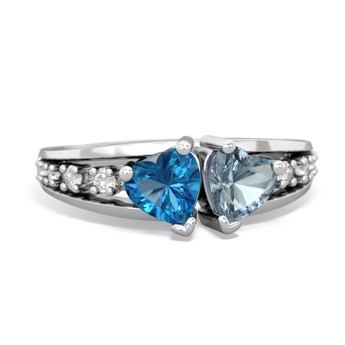 london topaz-aquamarine modern ring