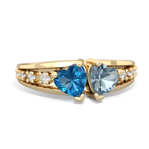 london topaz-aquamarine modern ring