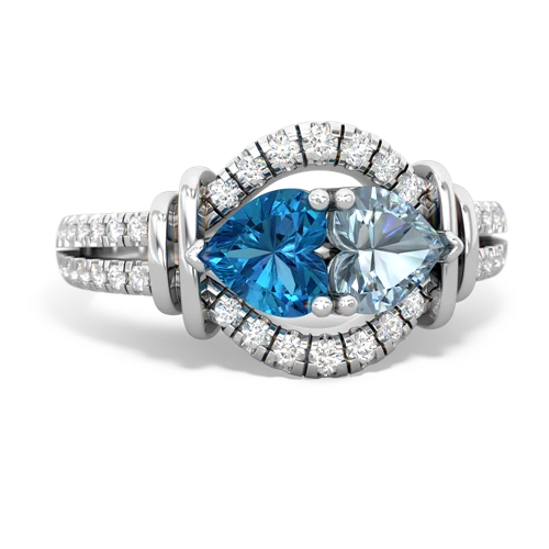 london topaz-aquamarine pave keepsake ring