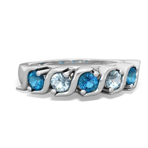 london topaz-aquamarine timeless ring