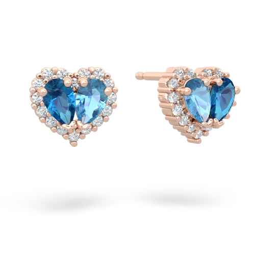 london topaz-blue topaz halo-heart earrings